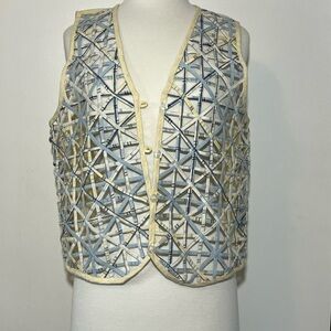 Geometric Patterned Cutout Vest